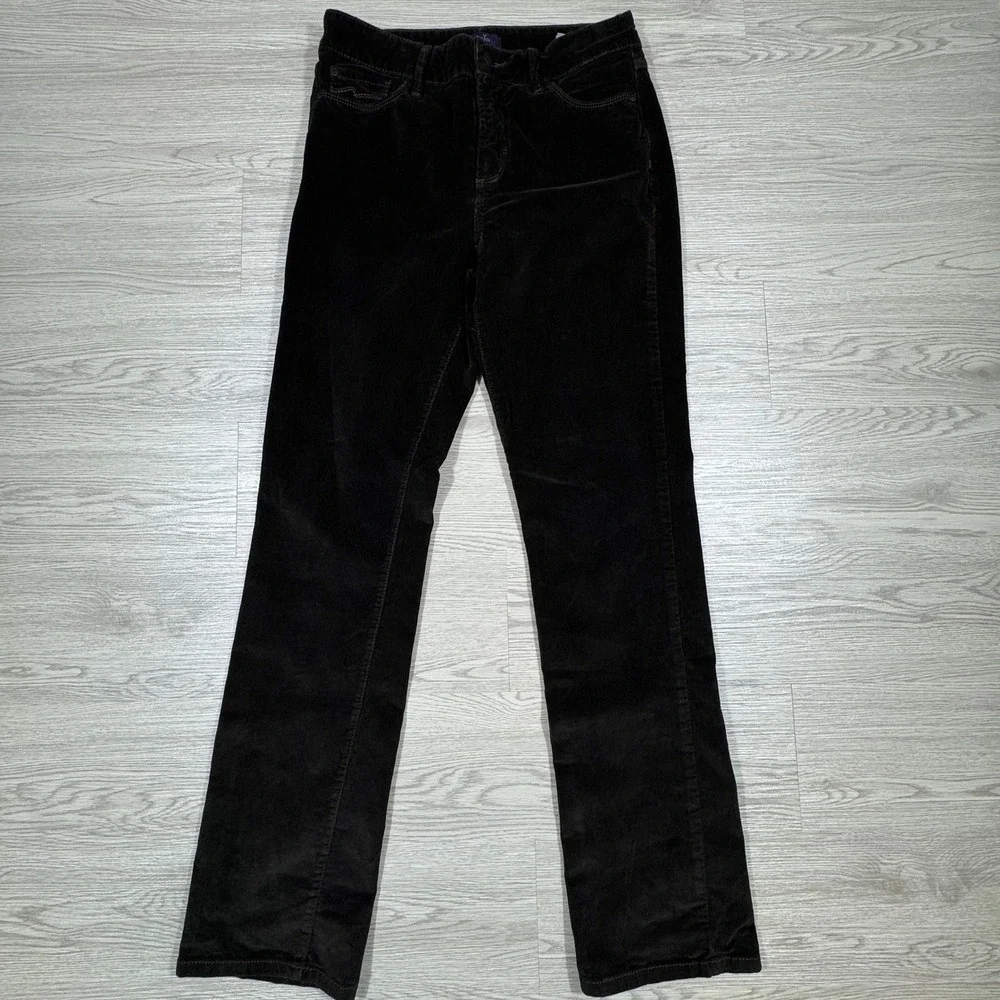 NYDJ Women's Corduroy Pants Marilyn Straight‎ Brown Size 10 Lift Tuck Stretch
